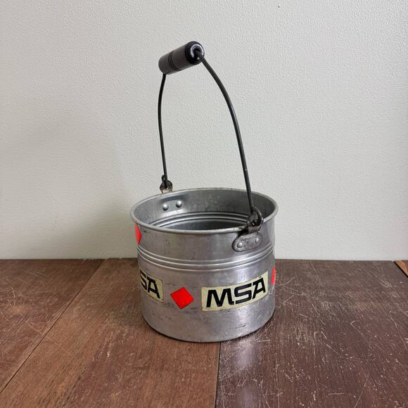 Leyse Aluminum Co MSA orange Sticker Metal bucket Coal Miner Railroad‎ VINTAGE - Picture 5 of 12